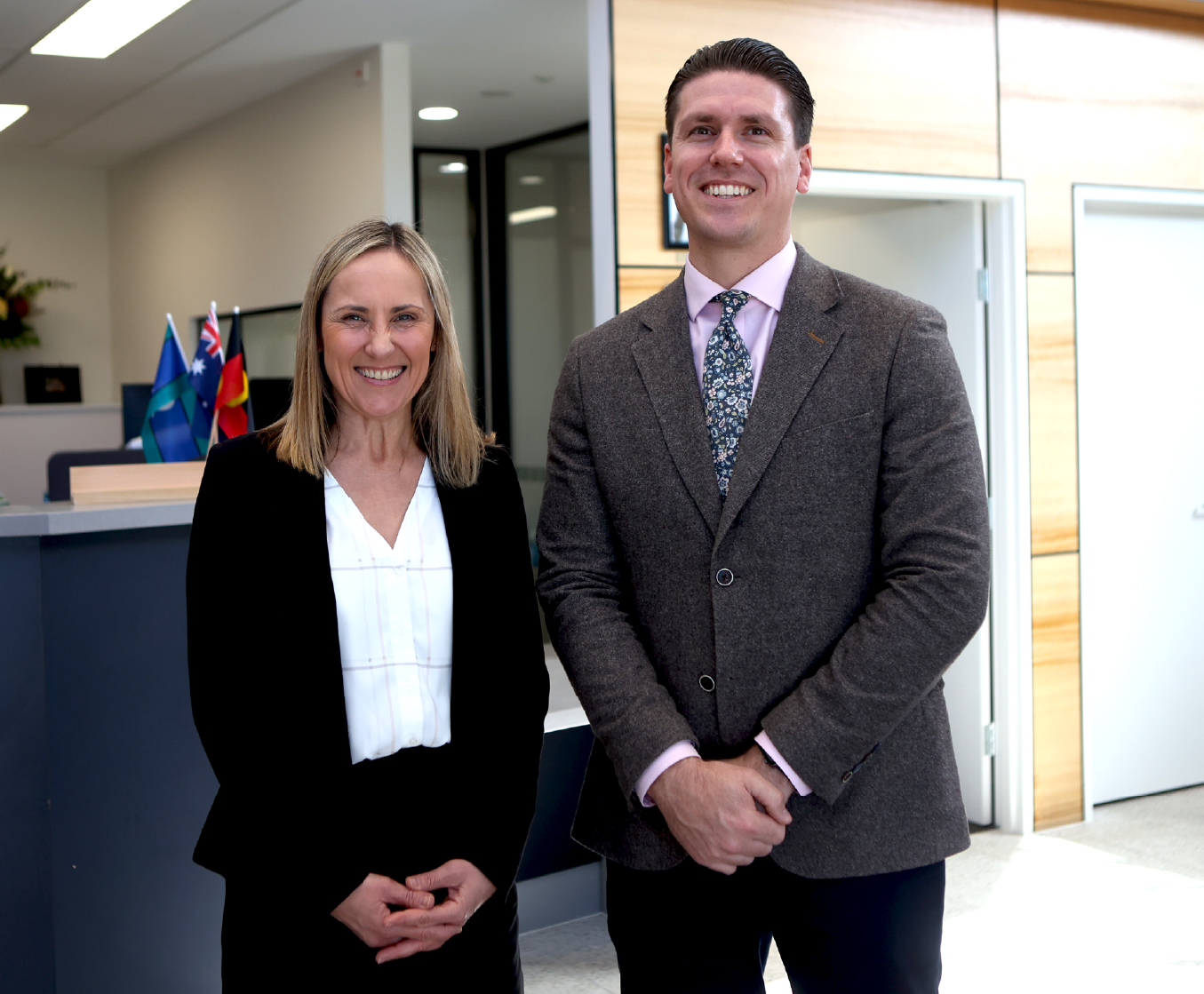 School executives smiling