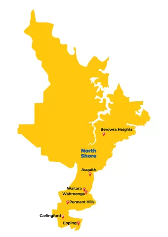 Map Cathedral and Northern Suburbs Precinct